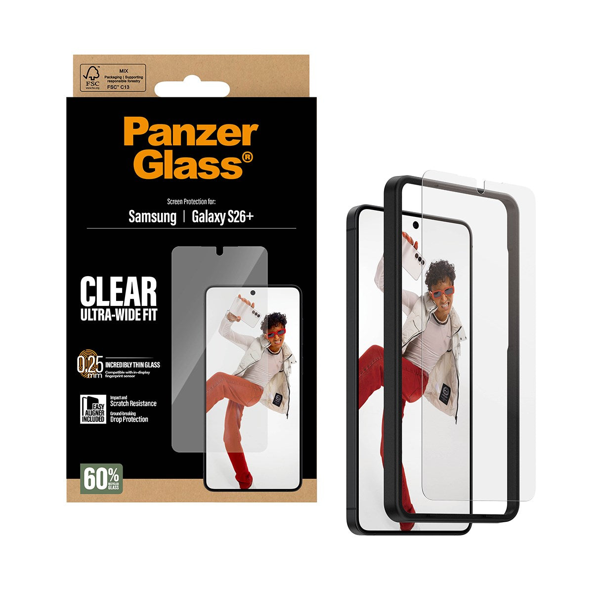 PanzerGlass® Skærmbeskyttelse Samsung Galaxy S26+ | Ultra-Wide Fit m. EasyAligner